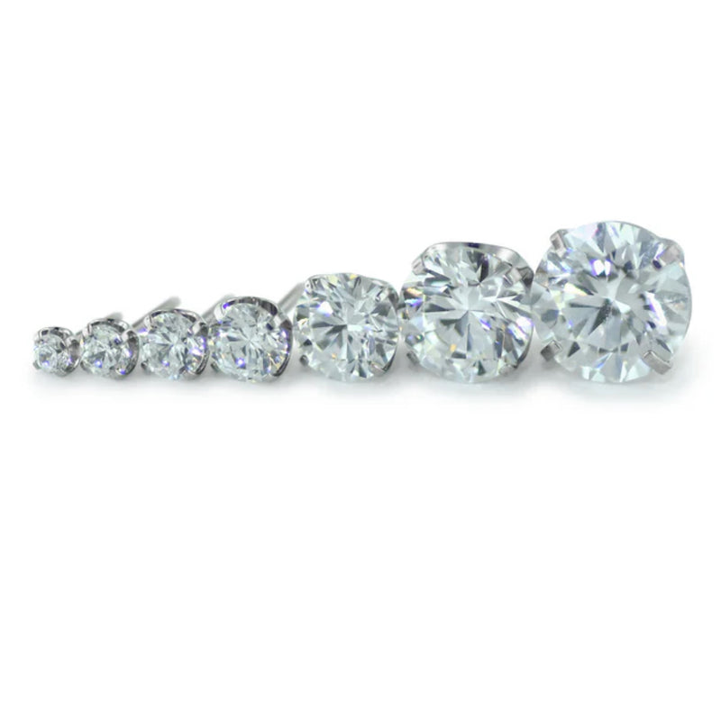 Neometal-Titanium Prong Set Gem-Cubic Zirconia-Anodized Gold-2mm