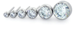Neometal-Titanium Bezel Set Gem-Cubic Zirconia-2mm