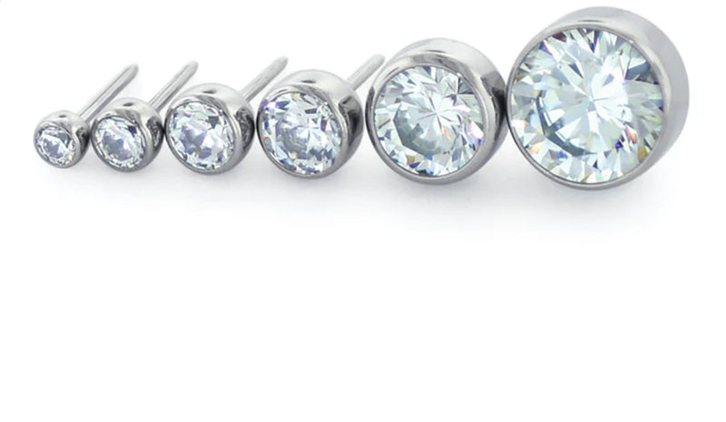Neometal-Titanium Bezel Set Gem-Cubic Zirconia-2mm